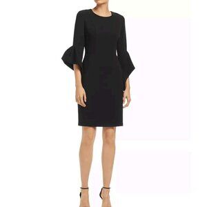 Black Halo Lorie Mini Dress Black Flutter Sleeves Black Size 2